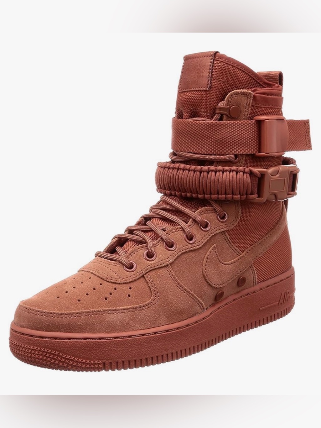 Sf Af1 "Dusty Peach" Sneakers High-Top Suede & Nylon Sneakers Size 9